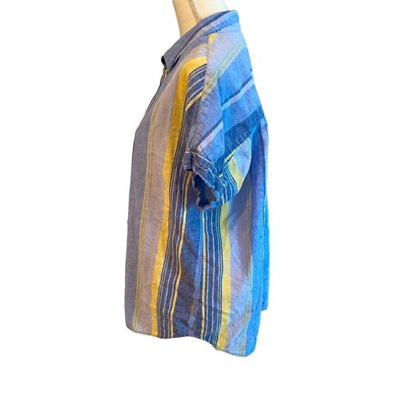 Beachlunchlounge Striped Short Sleeve Shirt Size Large - Picture 3 of 5